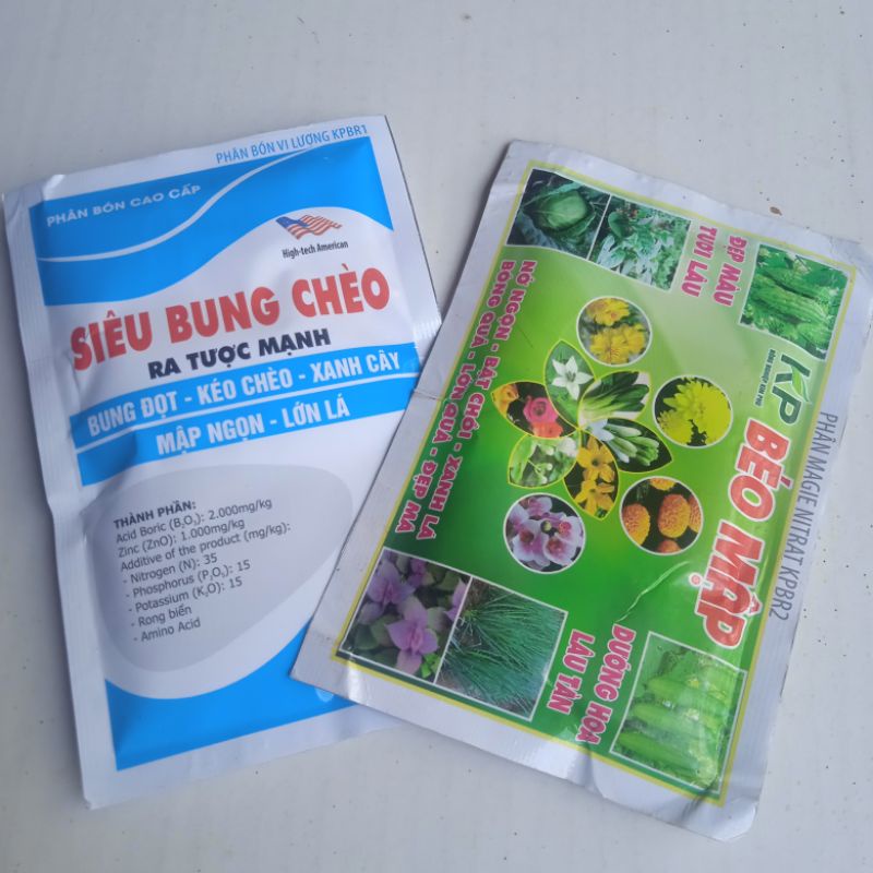 Combo phân bón siêu bung chèo béo mập nở gốc mập thân đẻ nhánh xanh dày lá SBCBMKP