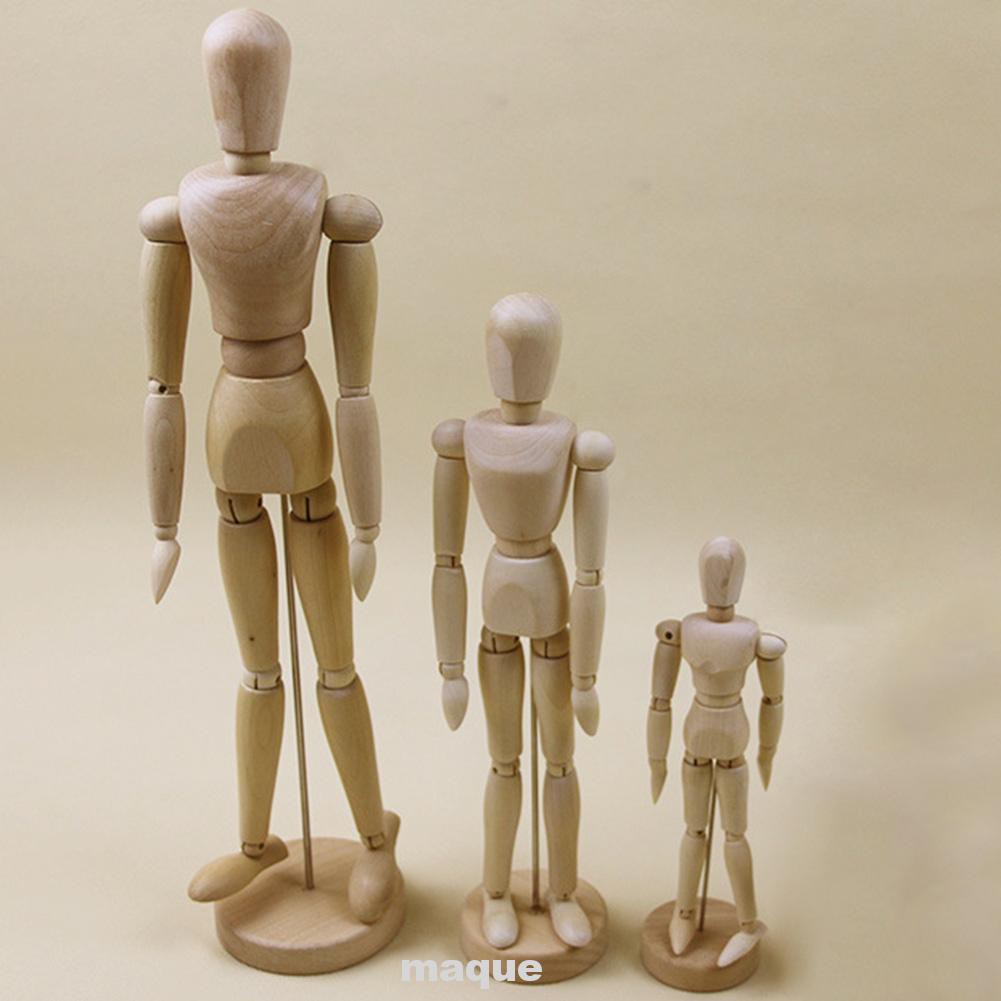 Búp bê gỗ có khớp dành cho trang trí nhà cửa unisex