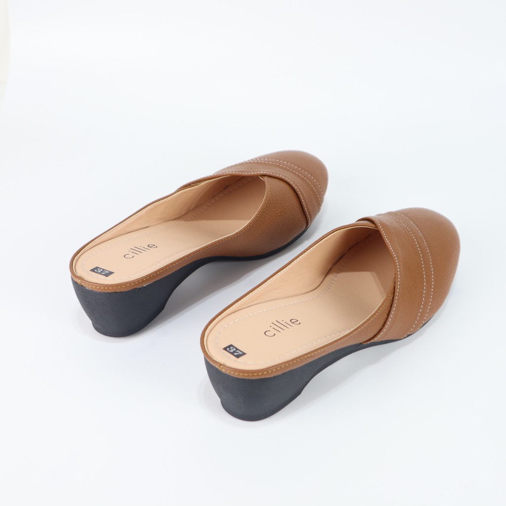 Dép sục nữ mũi vuông trendy phối khóa thời trang êm mềm đế cao 3cm tiện lợi đi chơi dạo phố Cillie 1026