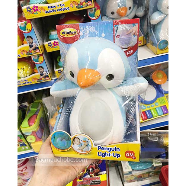 FREE SHIP !!! Đồ chơi chim cánh cụt ru ngủ có đèn nhạc Winfun 0160 chính hãng