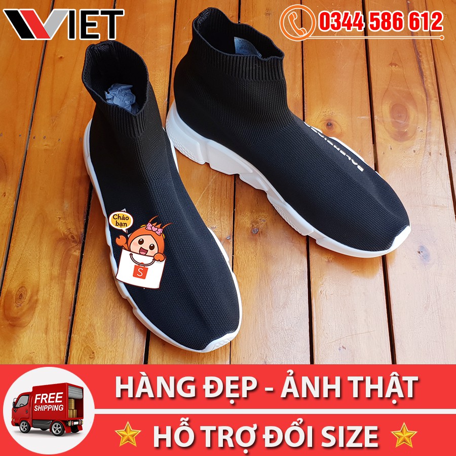 [MIỄN PHÍ SHIP TOÀN QUỐC] Giày Thể Thao Cổ Chun Đen Trắng Cao Cổ Giá Sale