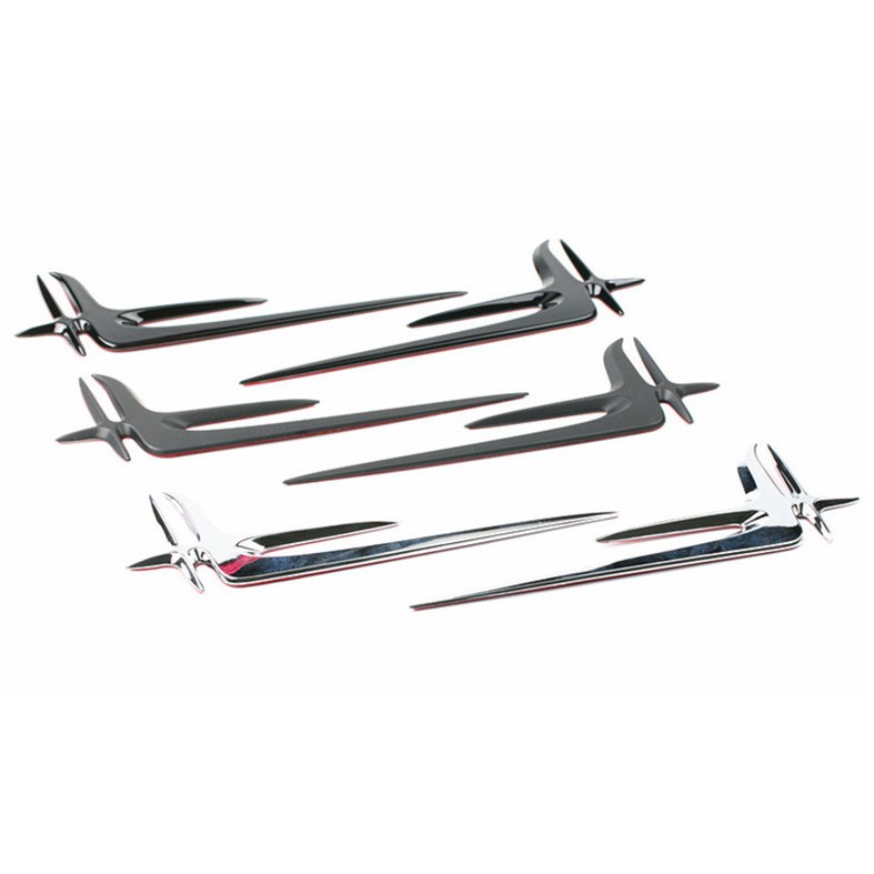 Bộ 2 tia chớp trang trí ô tô phong cách CHÂU ÂU made in Germany 2 màu đen bạc thời thượng
