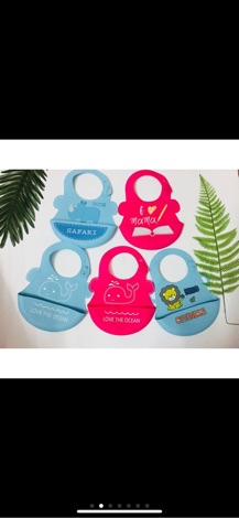 Yếm ăn dặm silicon siêu cute mềm mịn cho bé