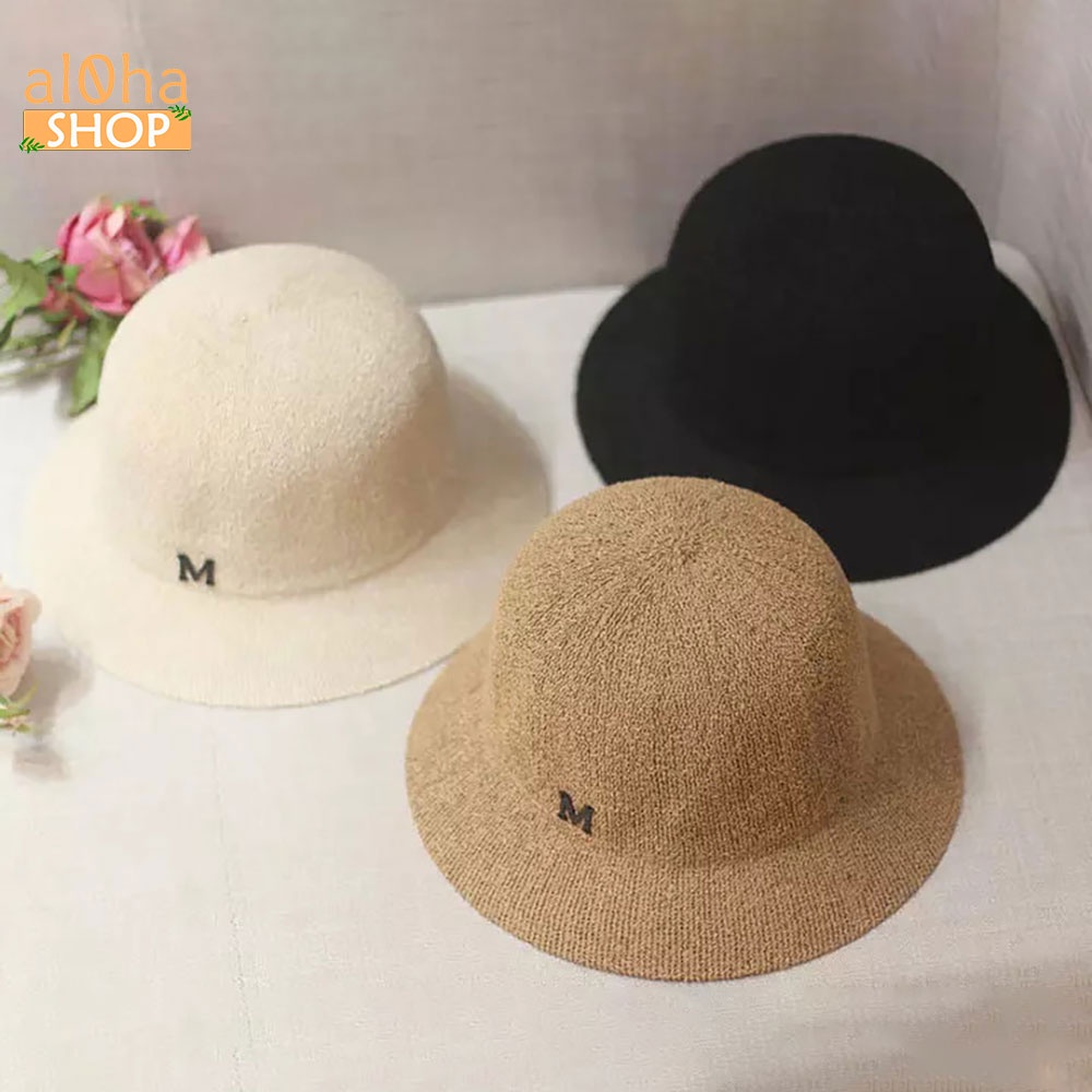 Mũ cói chữ M - nón cói vành nhỏ chống nắng, đi biển phong cách Hàn - al0ha Shop
