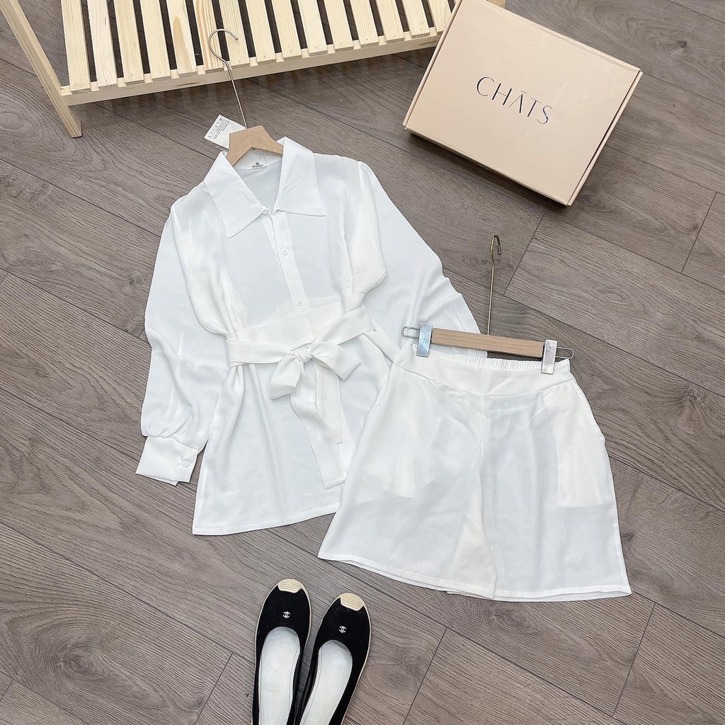 Sét Bộ Đồ Nữ Màu Trắng Xinh Xắn Chất Đũi Dày Mịn Mềm Mại Cho Các Bạn Nữ. | BigBuy360 - bigbuy360.vn