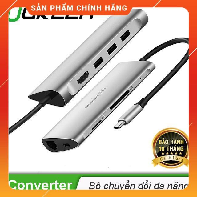 Bộ chuyển đổi USBC sang USB3.0+HDMI+RJ45+SD&amp;TF UGREEN dailyphukien