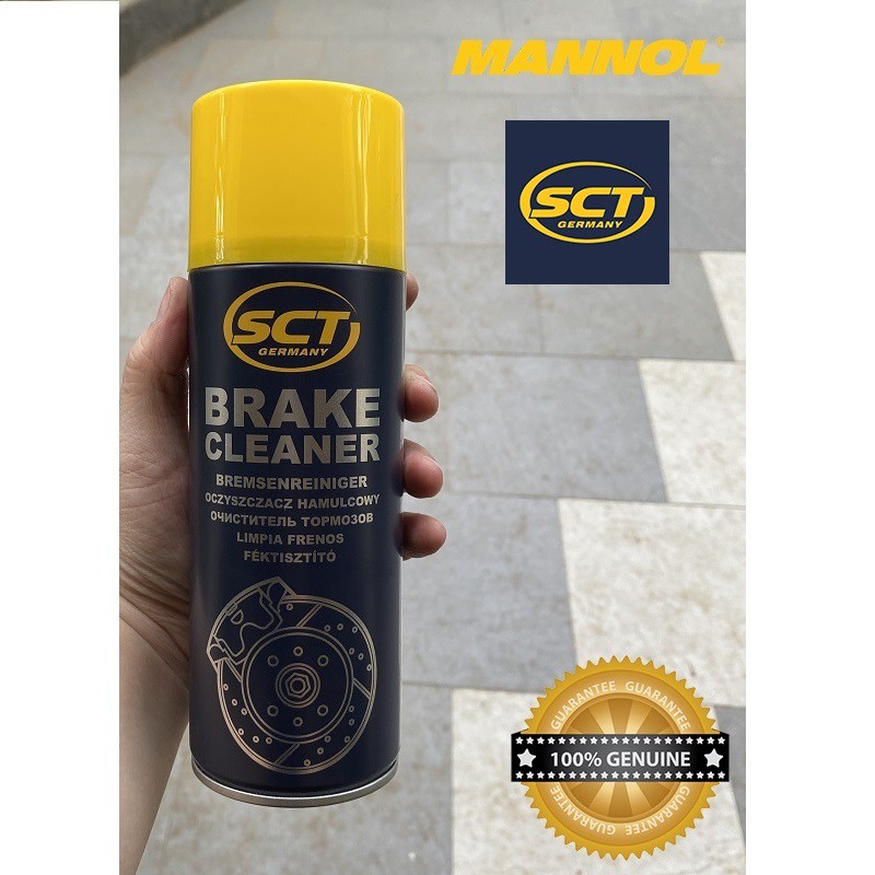 Chai Vệ Sinh Hệ Thống Phanh Xe 2 Bánh, 4 Bánh MANNOL 969251 SCT-Brake Cleaner 450ML Bremsenreiniger loại bỏ chất bẩn.