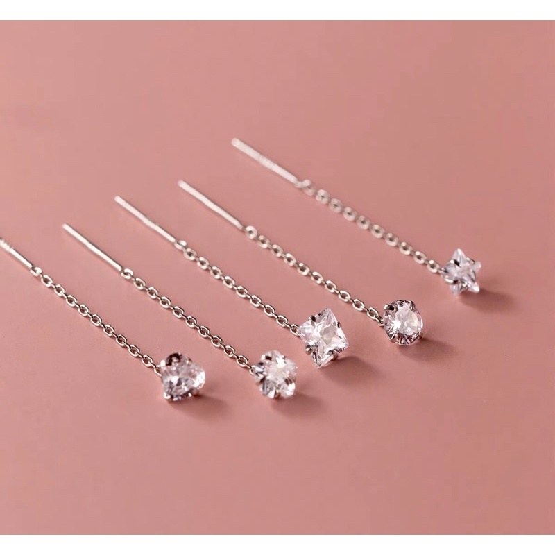 Khuyên tai nụ bướm đeo được 3 kiểu bạc ta