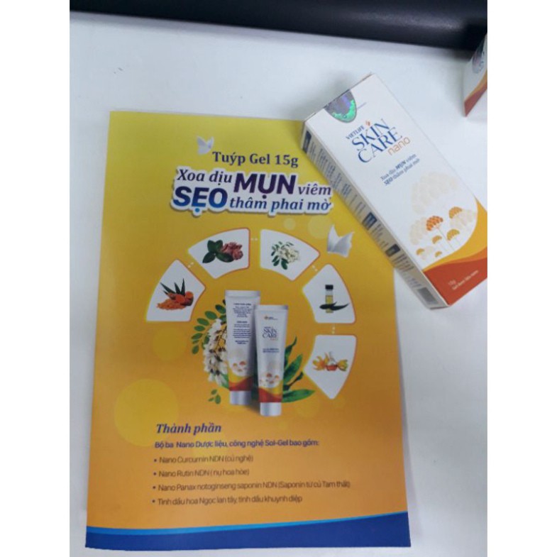 Gel tinh chất dược liệu Nano kháng khuẩn, ngừa mụn, mờ thâm hiệu quả Vietlife Skincare Nano 15gr/ tuýp