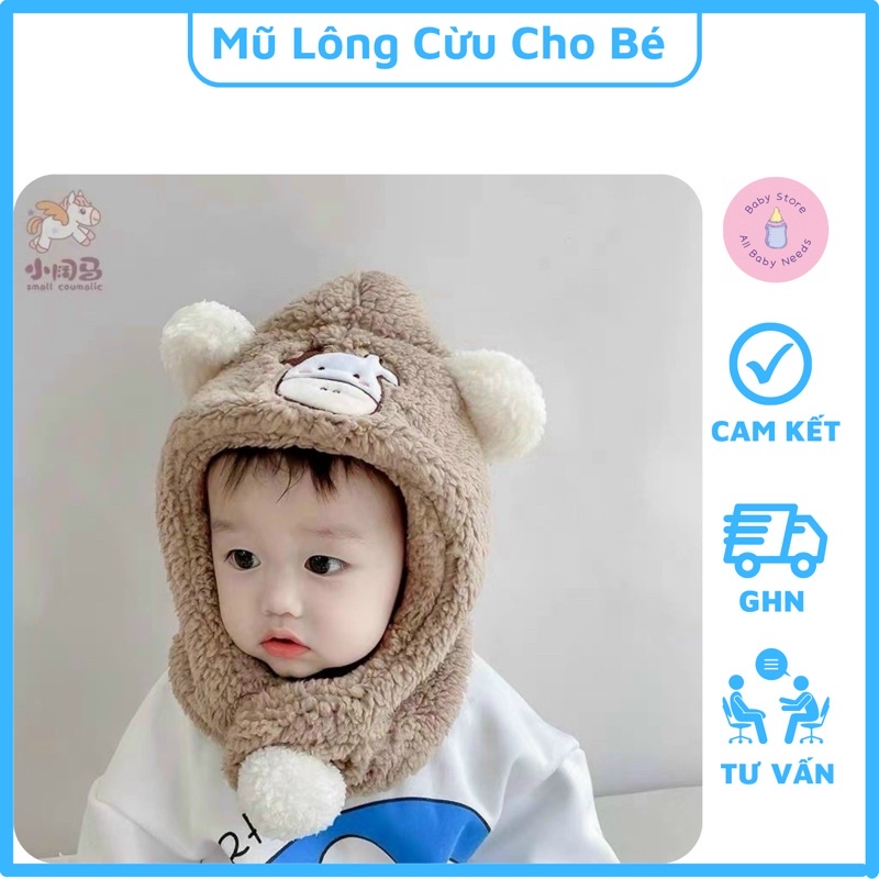 Mũ Len Lông Cừu Cho Bé Hình Lợn Ngộ Nghĩnh