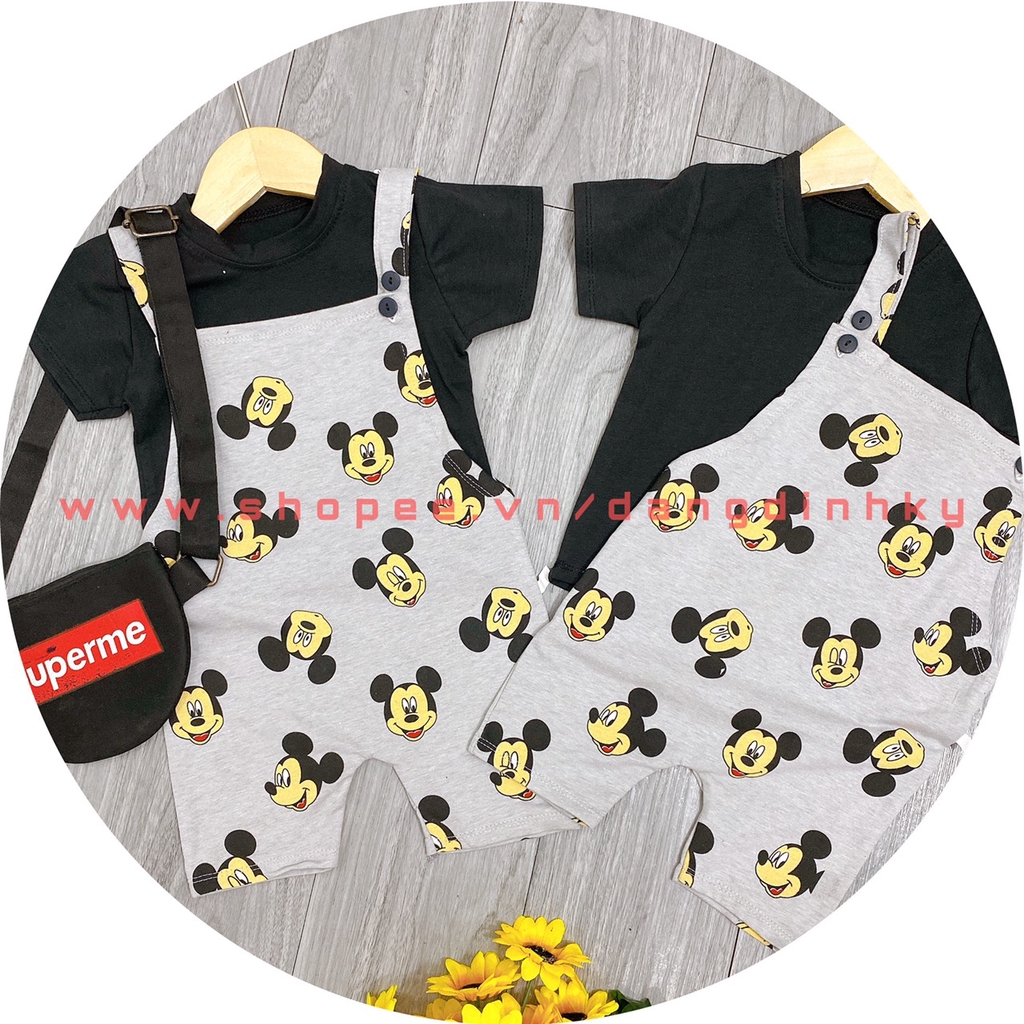 SÉT YẾM KÈM ÁO CHUỘT MICKEY CHO BÉ TRAI BÉ GÁI SIÊU DỄ THƯƠNG 8-14Kg