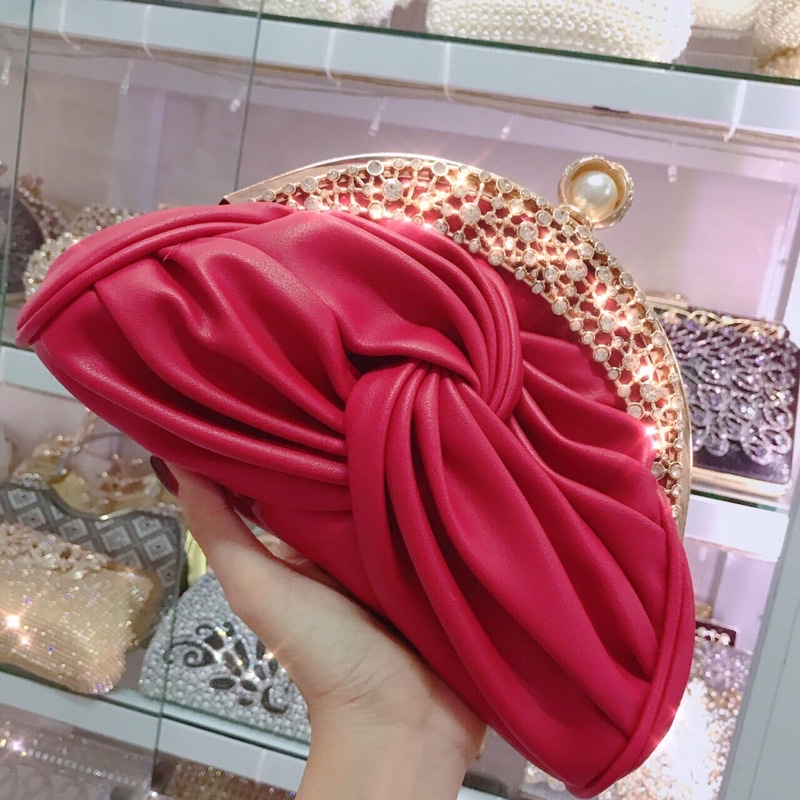 Túi Đầm Da Si Đeo Vai Trang Trí Hoa Tiết Cao Cấp