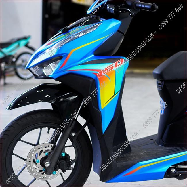 Tem Trùm Xe Máy - Tem Trùm Vario 125/150 Phối Xanh Vàng Candy Nhám Lạ Mà Chất