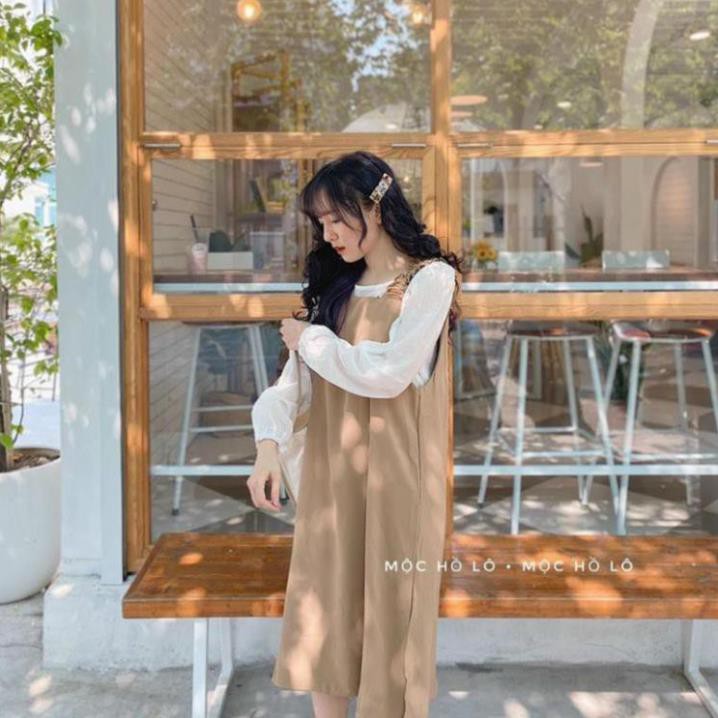 Sét Váy Yếm Dáng Baby Doll- Kèm Áo Trắng Hàng Quảng Châu Y818 -Teen 888