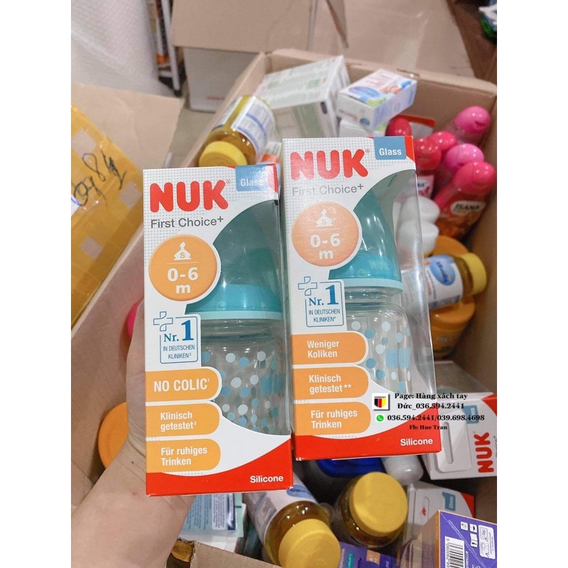 Bình sữa Nuk thủy tinh 120ml cho bé của Đức