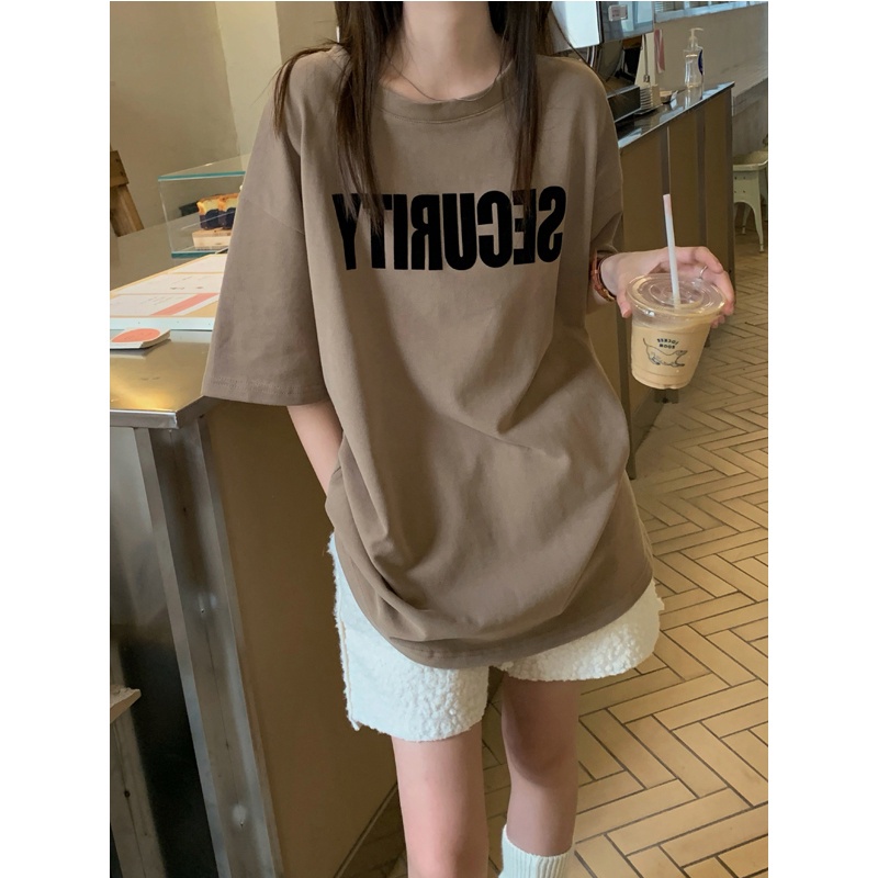 Áo Thun Nữ Ngắn Tay In Chữ Phong Cách retro Năng Động