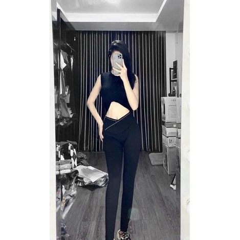 quần legging cạp cao gen bụng dáng thể thao