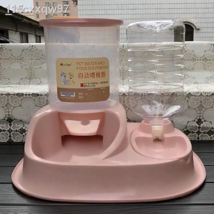 【Mới nhất】Khay đựng đồ ăn cho chó mèo, nạp thức tự động, đôi có nước uống thú cưng