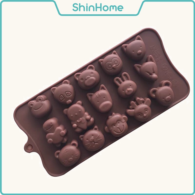 Khuôn silicon tạo hình bánh kẹo, chip chip, thạch hình thú - 15 động vật