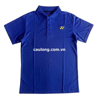 Áo cầu lông nam nữ cổ bâu yonex logo xanh bích