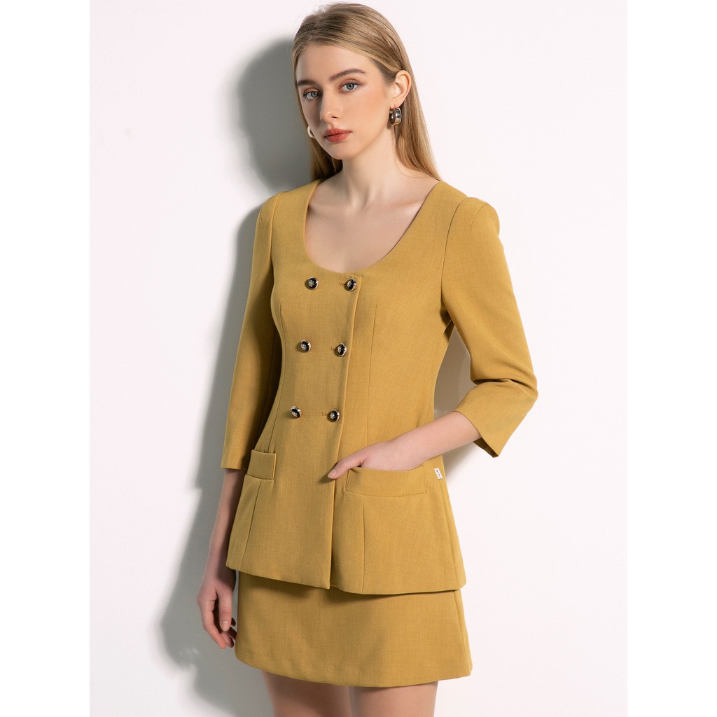Áo vest D.CHIC dáng ôm cổ U sâu 160335