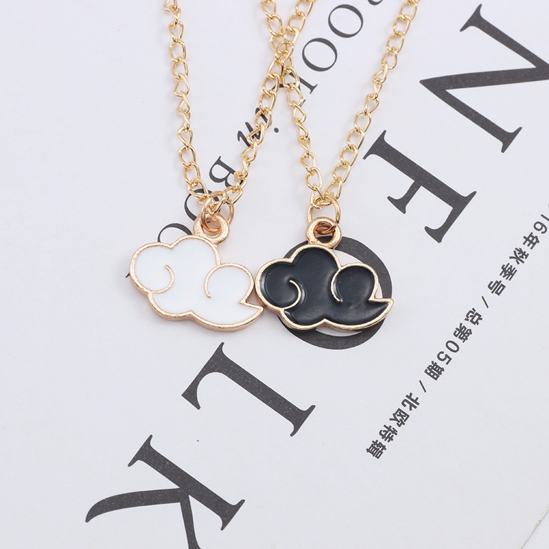 Creative and Simple Colorful Cloud Pendant Necklace, Fashionable Cartoon Golden Clavicle Chain Jewelry