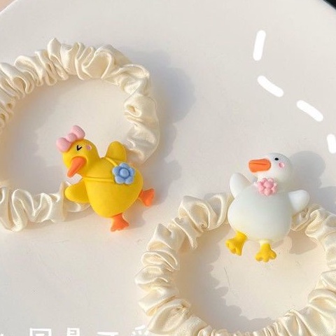 Dây Buộc Tóc Cao Su Mặt Hình Vịt Vàng Nhỏ Nhắn Dễ Thương Cho Bé Gái