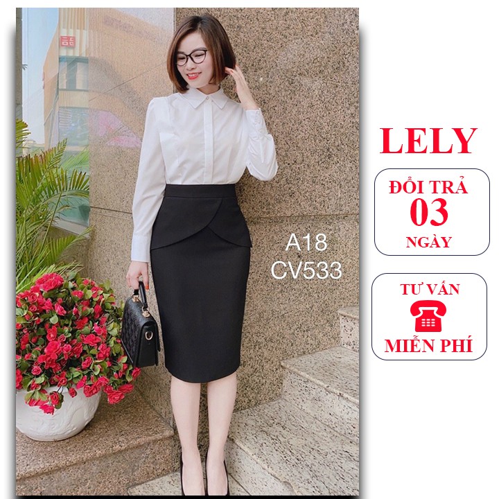 Chân váy bút chì bèo chéo bụng LELY CV 533 Bèo Chéo Bụng ,Nữ Tính, Nhẹ Nhàng