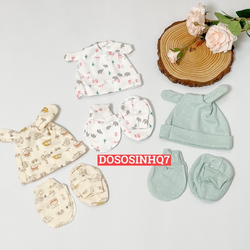 Set nón, bao tay, bao chân cho bé sơ sinh