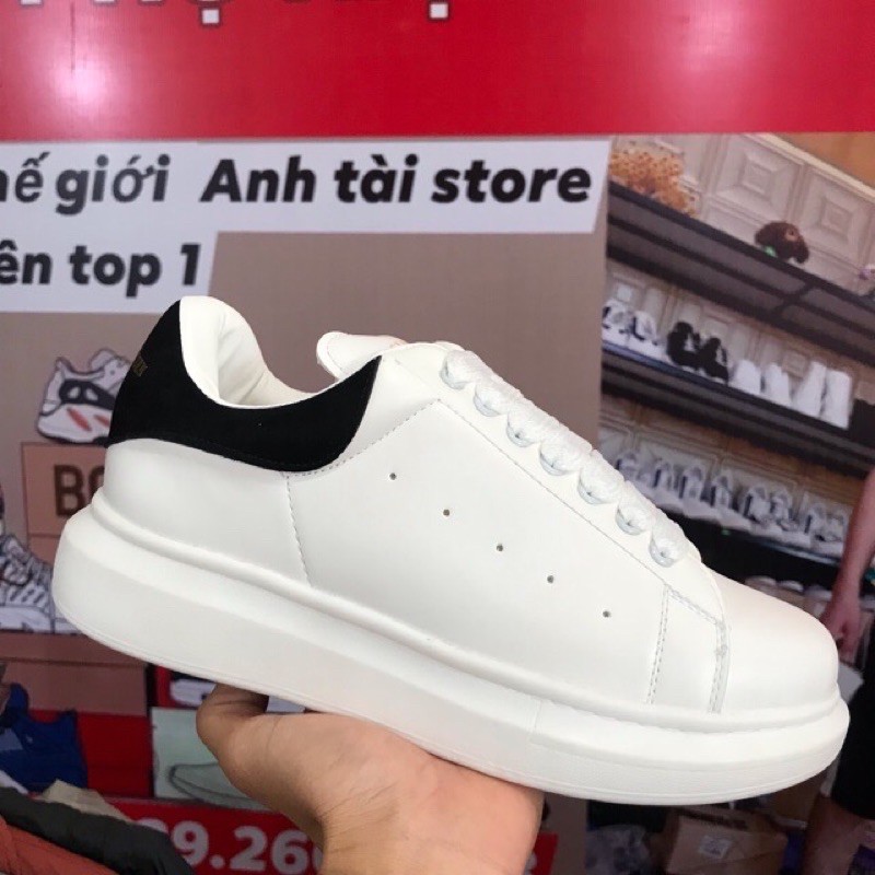 (Bản 11 tặng bok+phụ kiện+tất+quà)Giày thể thao,sneakers nam nữ Mc trắng trong,gót đen tăng chiều cao,đế êm chân T117