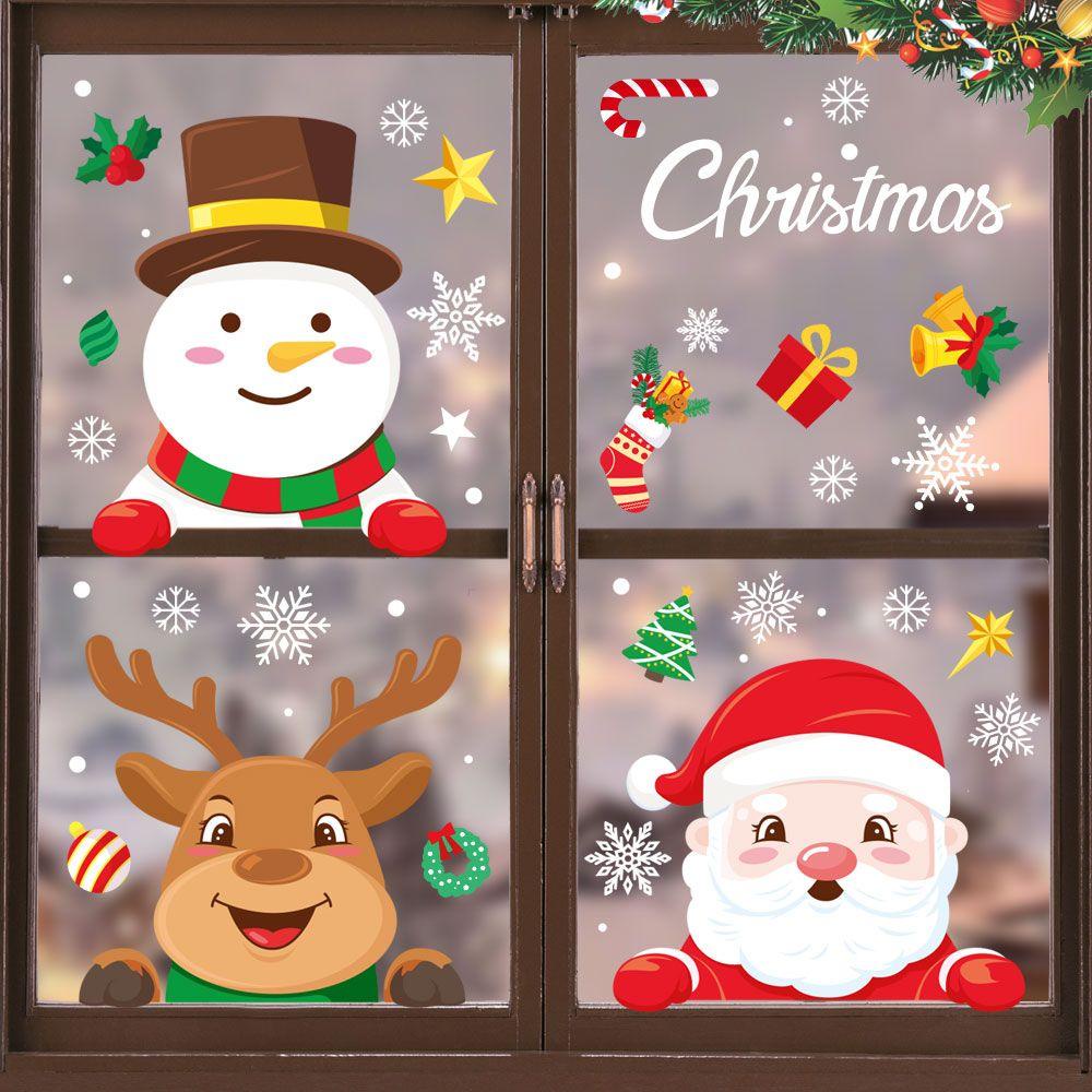 1 Sticker Dán Cửa Sổ Trang Trí Giáng Sinh DIY
