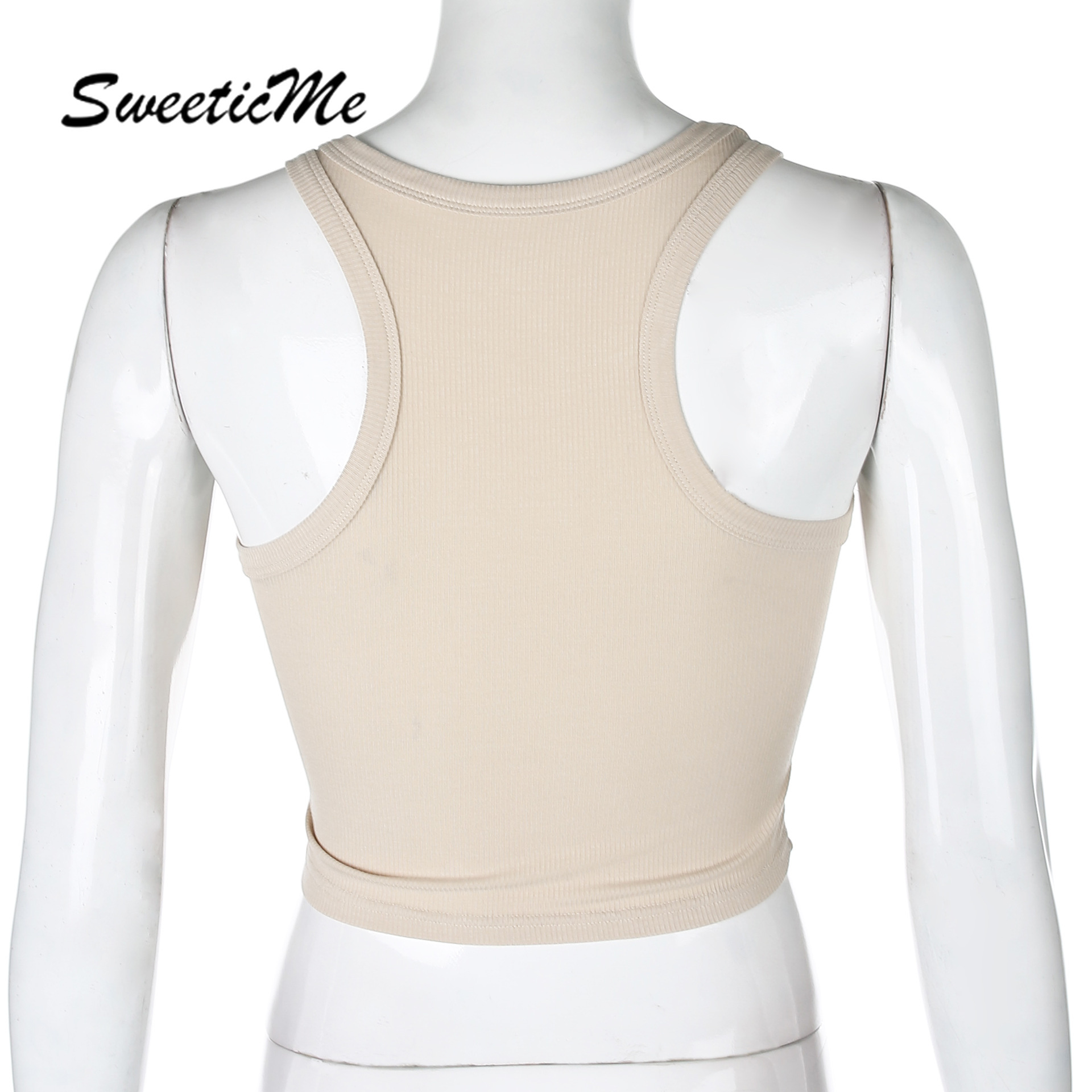 Áo Croptop Dệt Kim Cổ Tròn Màu Trơn Thiết Kế Quyến Rũ Thời Trang Cho Nữ | BigBuy360 - bigbuy360.vn