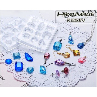[RESIN ART] Khuôn silicon mặt đá làm trang sức hoa tai