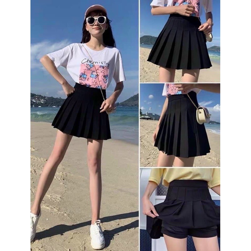 chân váy tenis skirt lưng cao xếp li to vkv