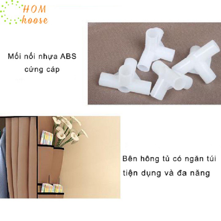 [Mã LIFE50KALL giảm 10% đơn 200K] Tủ Vải Đựng Quần Áo Họa Tiết 3D 2 Buồng 6 Ngăn J0313