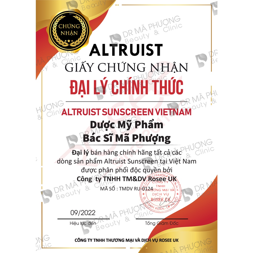 Kem chống nắng Altruist Dermatologist Sunscreen & Face Fluid SPF 30 & SPF 50 50ml, 100ml, 200ml - Bác sĩ Mã Phượng