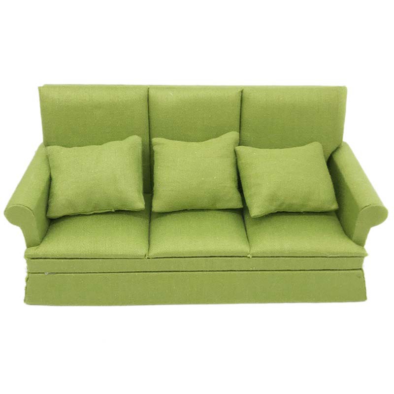 Ghế Sofa Mini Kèm 3 Gối Tỷ Lệ 1: 12 Dùng Để Trang Trí Nhà Búp Bê
