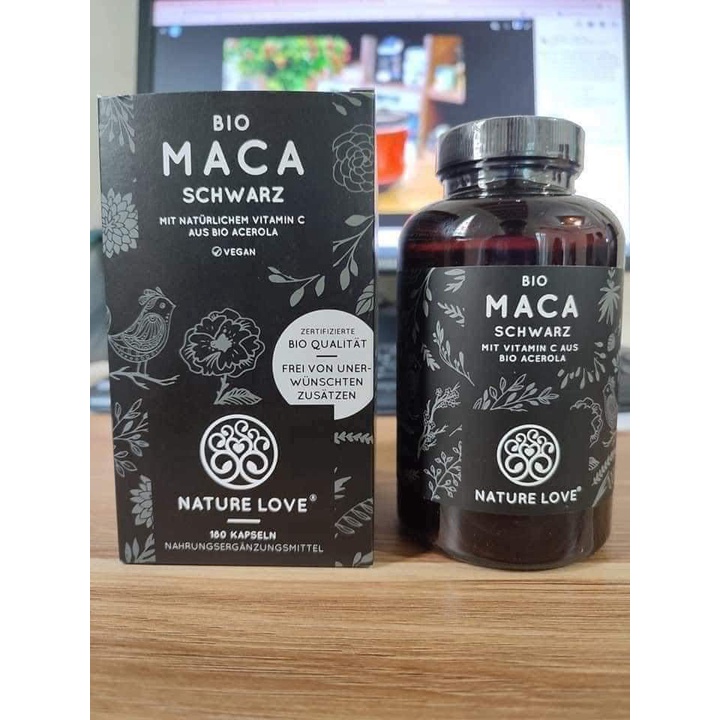 Viên uống NATURELOVE BIO MACASCHWARZ 180 Viên, tăng cường sinh lực ham muốn cải thiện sinh sản tốt cho cả nam và nữ