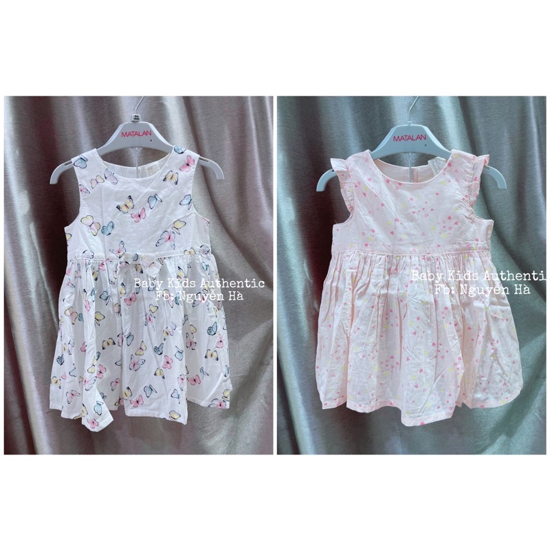Váy xoè cotton thô bé gái HM US 4-6m 12-18m (link 2)