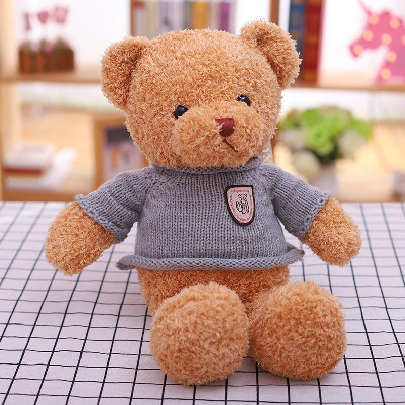 Thú nhồi Gấu bông Teddy mặc áo dài 30 cm nhiều màu