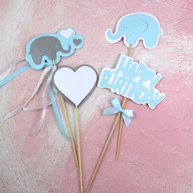 Set topper voi + tim + HPBD