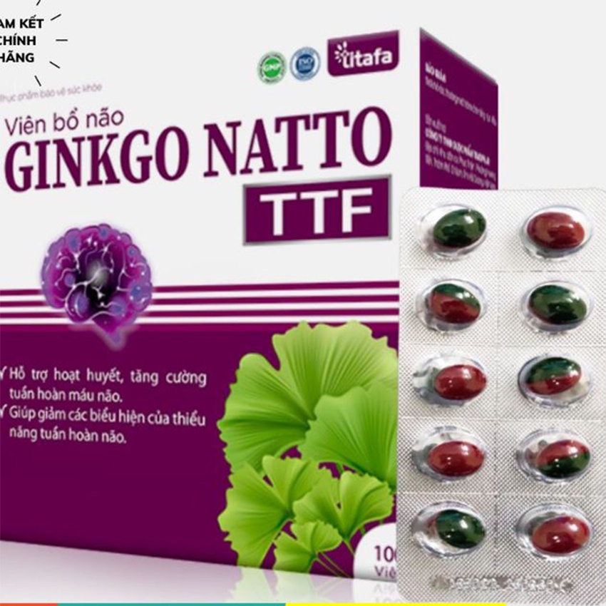 VIÊN BỔ NÃO GINKGO NATTO TTF 100v , giúp giảm biểu hiện thiểu năng tuần hoàn não , Cvspharmacy
