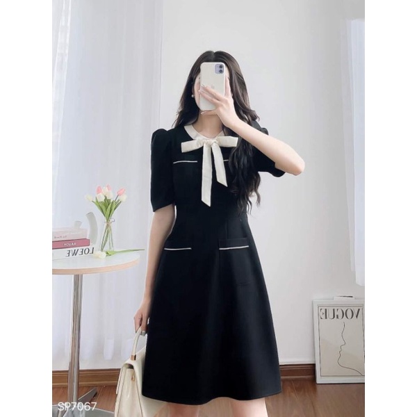 Đầm công sở cột nơ cổ siêu xinh