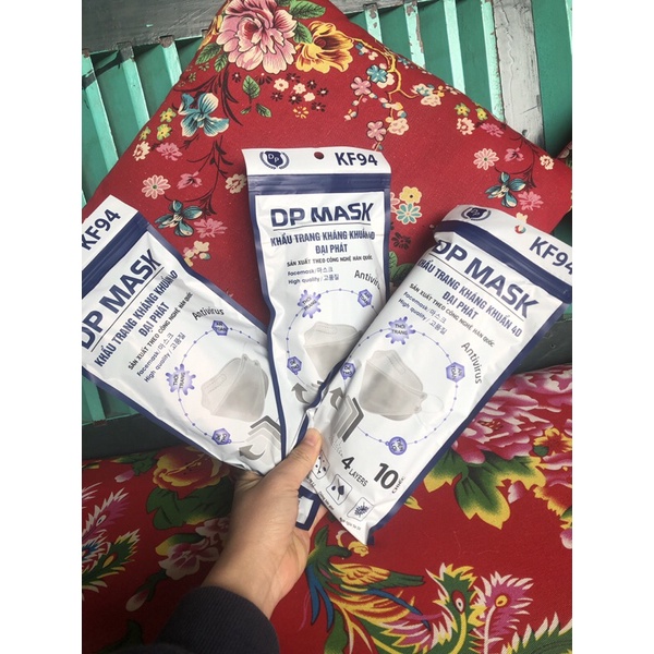 (10 Túi)100 chiếc Khẩu Trang KF94 Đại Phát Công Nghệ Dập Hàn Quốc,Thiết Kế Thời Trang Kháng Khuẩn