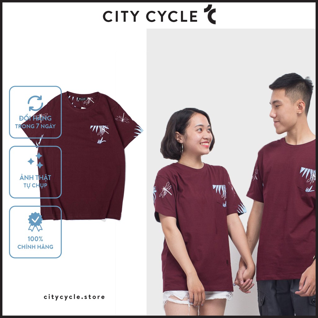 Áo thun nam nữ họa tiết lá xanh City Cycle - Áo cộc tay in hình Unisex Local Brand