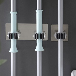 Móc treo chổi, cây lau nhà, cọ chà toilet... Móc kẹp dán tường tiện lợi - Móc treo đồ đẹp mắt