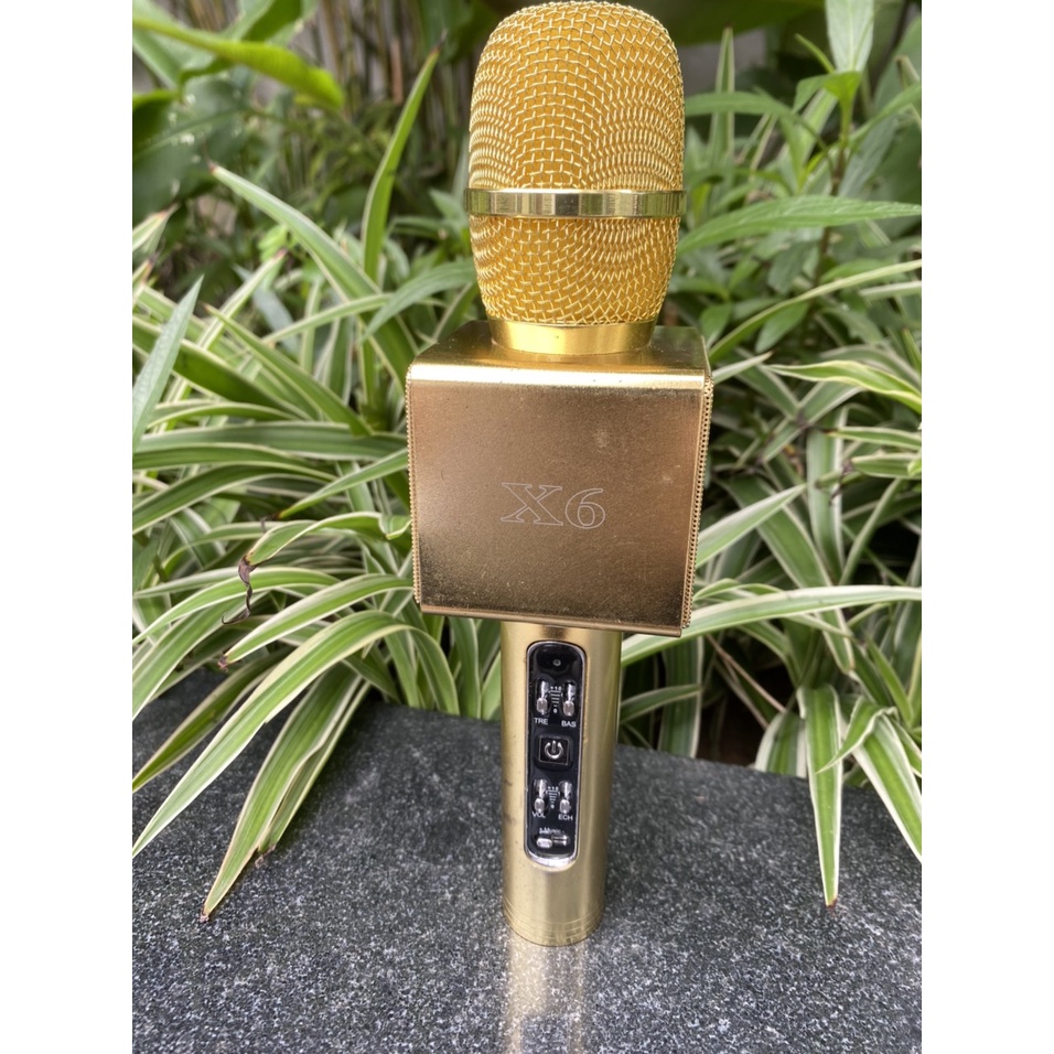X6 Míc hát micro karaoke Loa kèm micro 3 trong 1 kết nối Bluetooth - Mic kèm loa