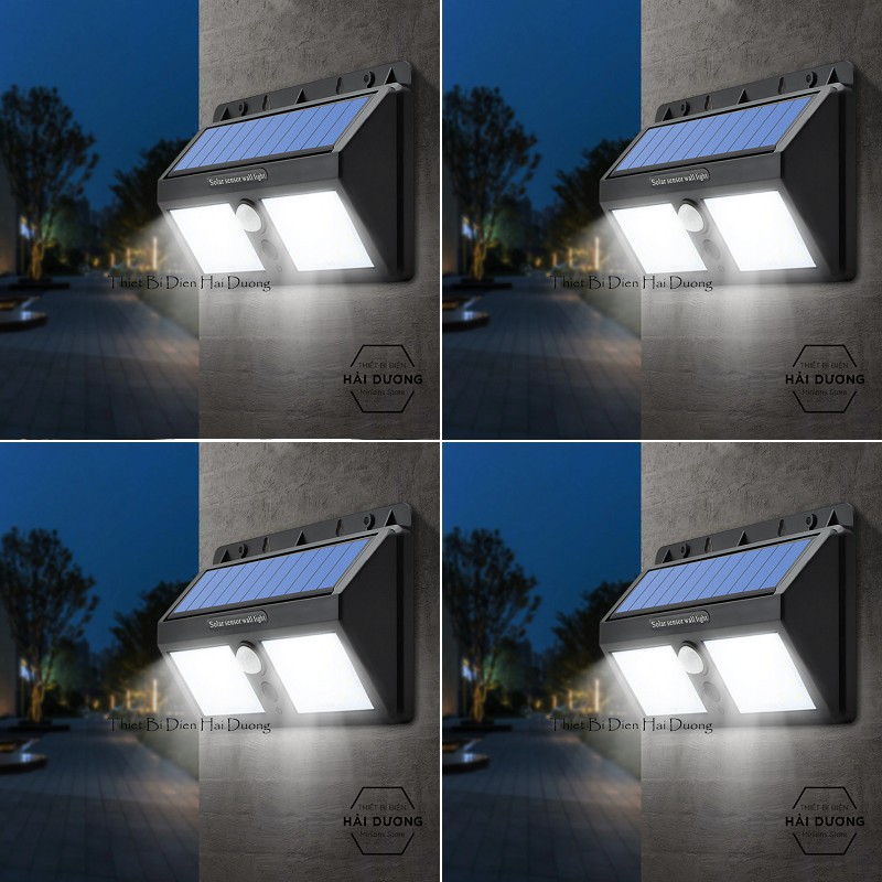 Bộ 4 Đèn led đôi cảm biến hồng ngoại năng lượng mặt trời (40 mắt led ) - cảm biến 3 chế độ - Energy Green L