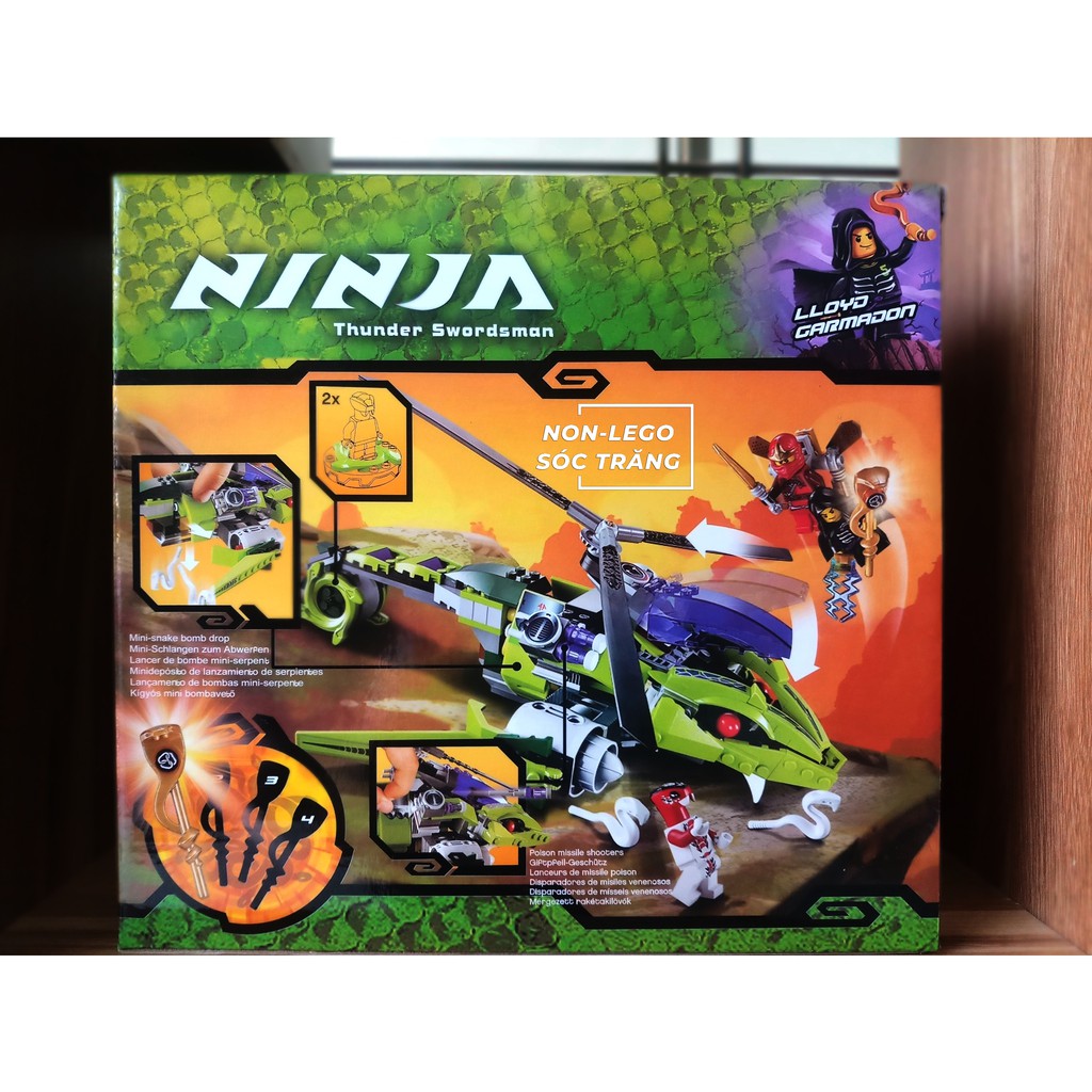 Đồ chơi lắp ráp Non Lego Ninjago Bela 9757 Season Phần 2 Xếp Mô Hình Máy Bay Rắn Minifigures Ninja Kai và Lloyd Gamardon