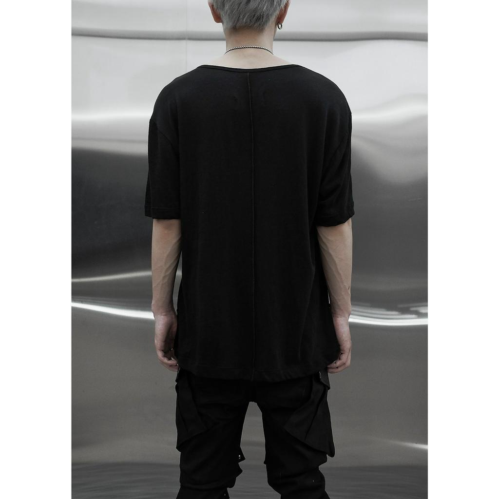 Áo thun mí thân đen cotton RICH - AN105